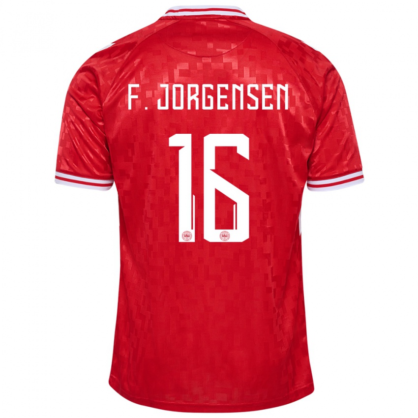 Herren Dänemark Filip Jorgensen #16 Rot Heimtrikot Trikot 24-26 T-Shirt Schweiz