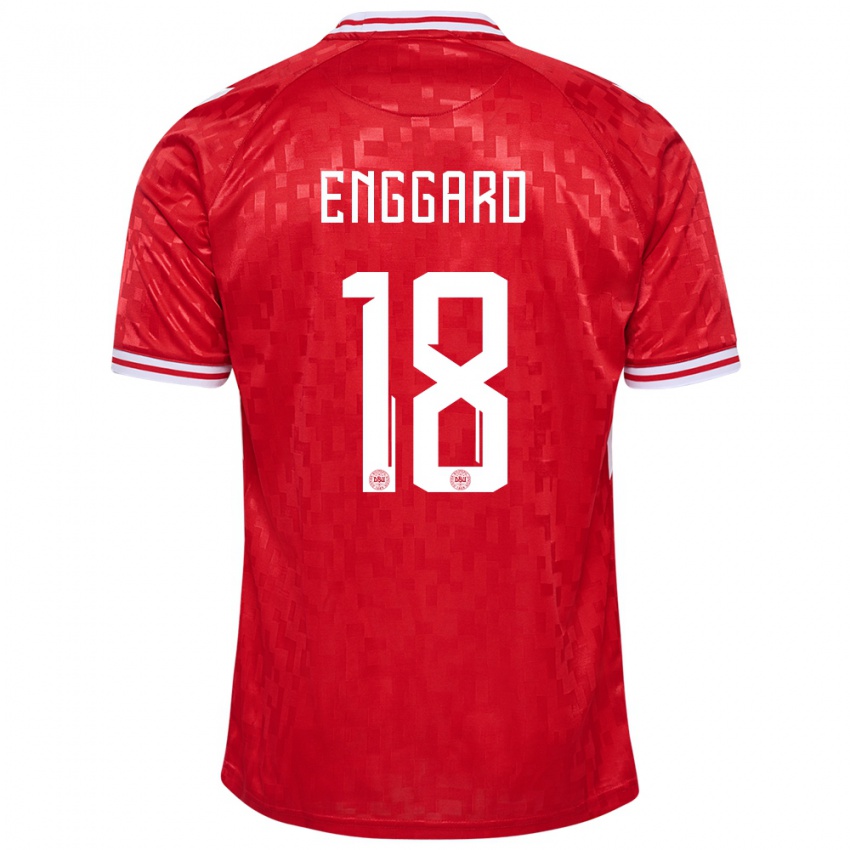 Herren Dänemark Mads Enggard #18 Rot Heimtrikot Trikot 24-26 T-Shirt Schweiz