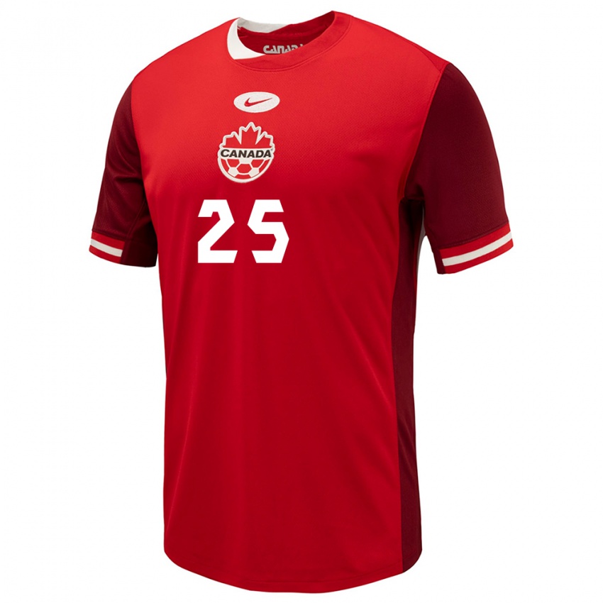 Homme Maillot Canada Sarah Stratigakis #25 Rouge Tenues Domicile 24-26 T-Shirt Suisse