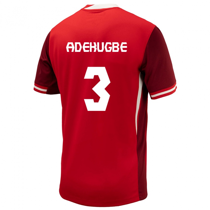 Homme Maillot Canada Samuel Adekugbe #3 Rouge Tenues Domicile 24-26 T-Shirt Suisse