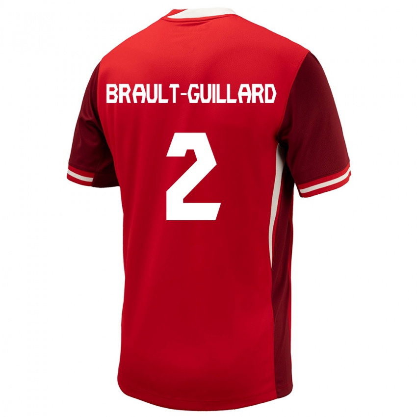 Herren Kanada Zachary Brault-Guillard #2 Rot Heimtrikot Trikot 24-26 T-Shirt Schweiz