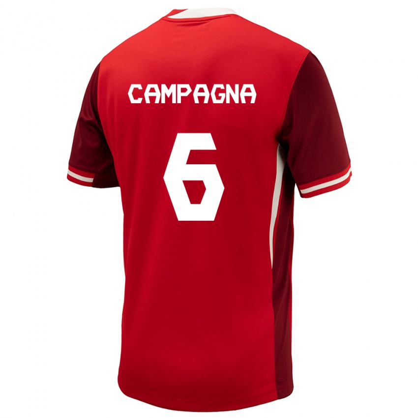 Herren Kanada Matteo Campagna #6 Rot Heimtrikot Trikot 24-26 T-Shirt Schweiz