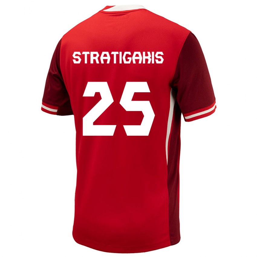 Herren Kanada Sarah Stratigakis #25 Rot Heimtrikot Trikot 24-26 T-Shirt Schweiz