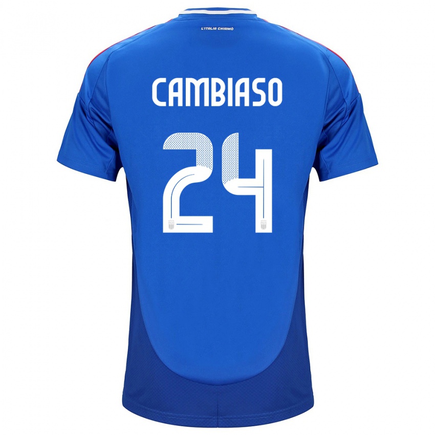 Herren Italien Andrea Cambiaso #24 Blau Heimtrikot Trikot 24-26 T-Shirt Schweiz