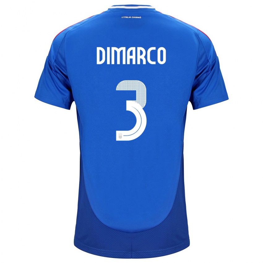 Herren Italien Federico Dimarco #3 Blau Heimtrikot Trikot 24-26 T-Shirt Schweiz