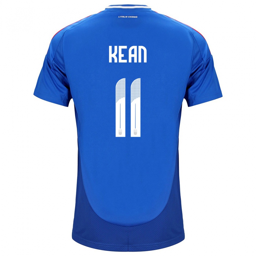 Herren Italien Moise Kean #11 Blau Heimtrikot Trikot 24-26 T-Shirt Schweiz