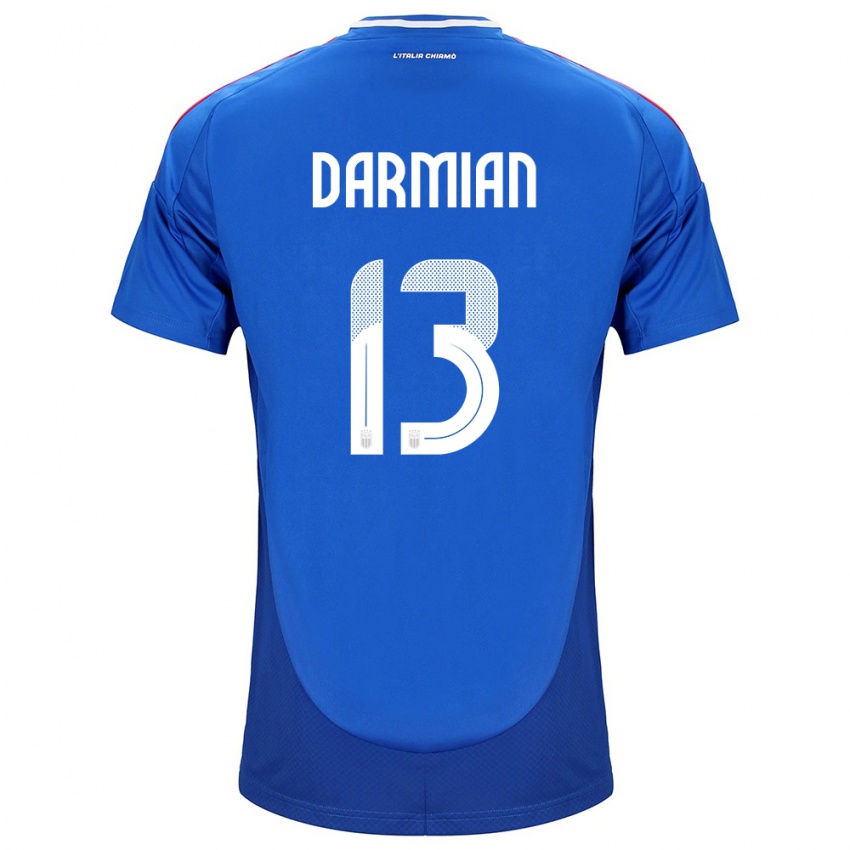 Herren Italien Matteo Darmian #13 Blau Heimtrikot Trikot 24-26 T-Shirt Schweiz