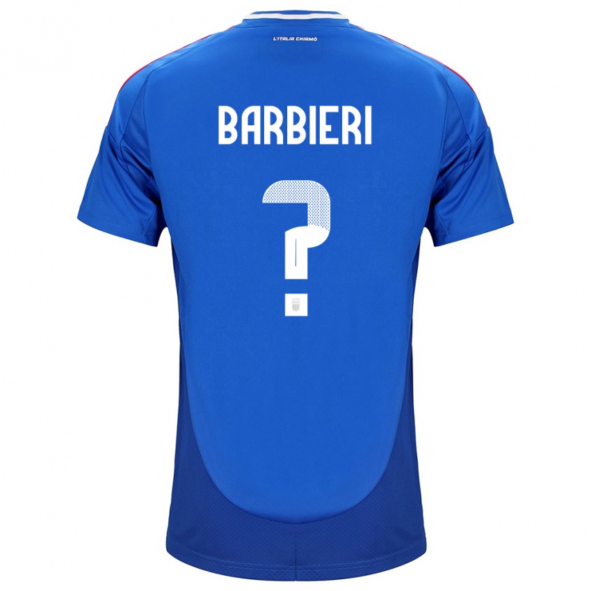 Herren Italien Tommaso Barbieri #0 Blau Heimtrikot Trikot 24-26 T-Shirt Schweiz