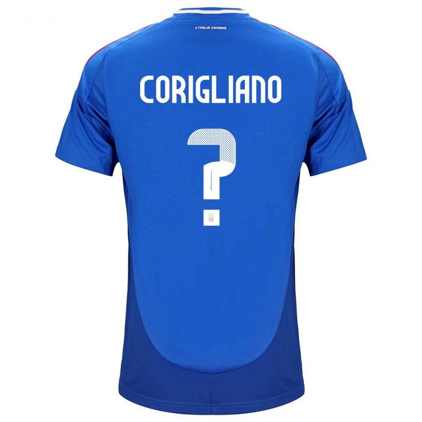 Herren Italien Thomas Corigliano #0 Blau Heimtrikot Trikot 24-26 T-Shirt Schweiz