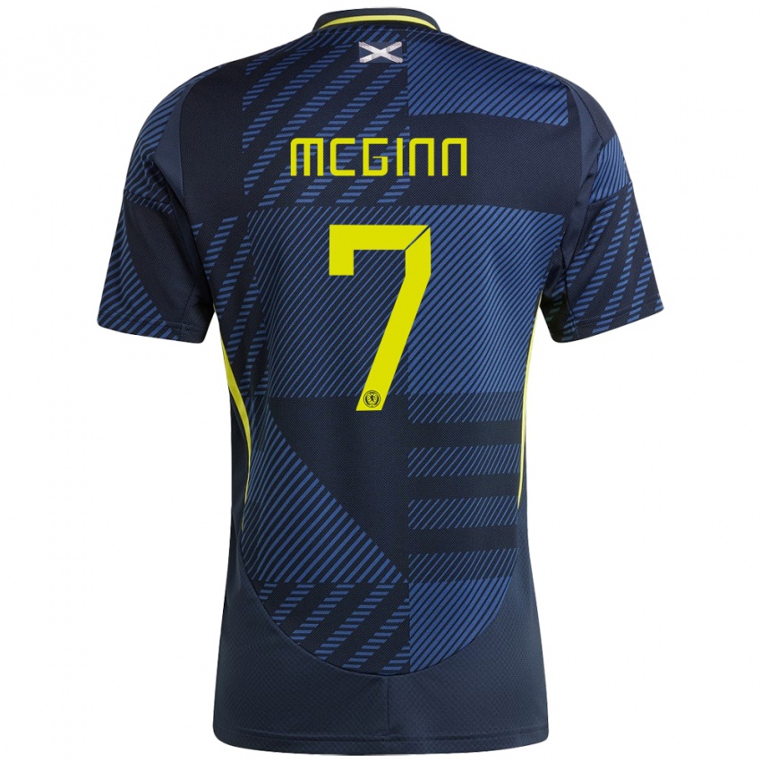 Herren Schottland John Mcginn #7 Dunkelblau Heimtrikot Trikot 24-26 T-Shirt Schweiz