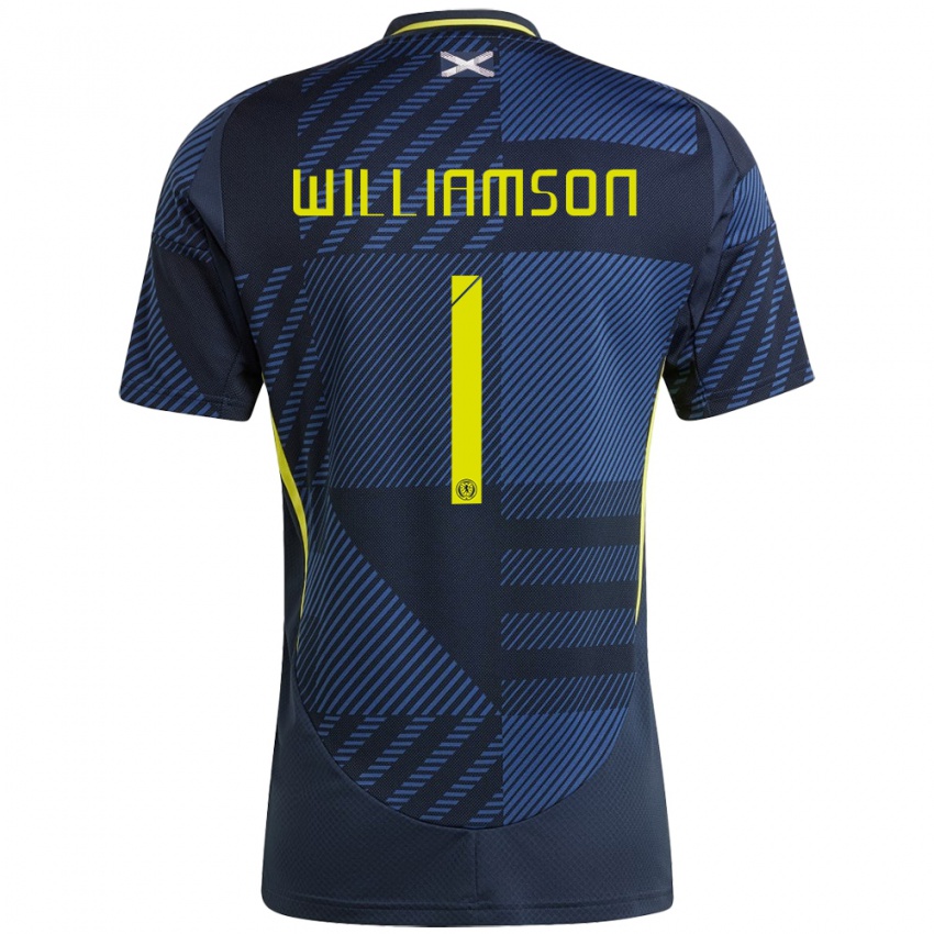 Herren Schottland Woody Williamson #1 Dunkelblau Heimtrikot Trikot 24-26 T-Shirt Schweiz
