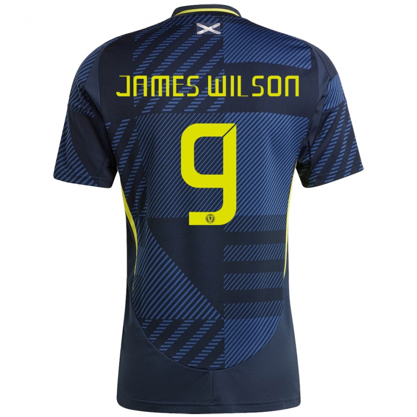 Herren Schottland James Wilson #9 Dunkelblau Heimtrikot Trikot 24-26 T-Shirt Schweiz