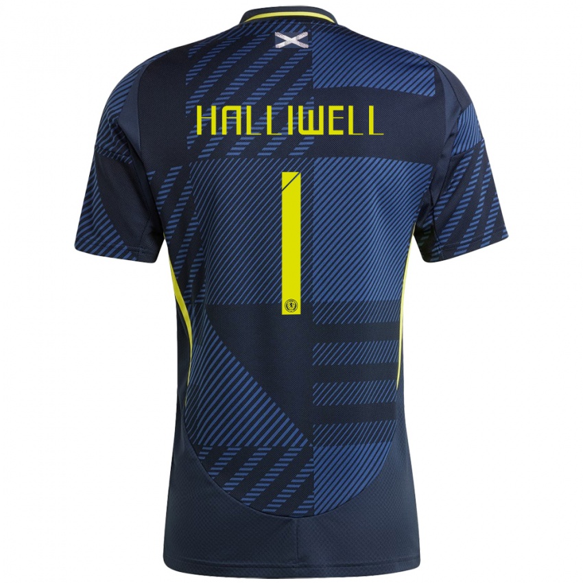Herren Schottland Alfie Halliwell #1 Dunkelblau Heimtrikot Trikot 24-26 T-Shirt Schweiz