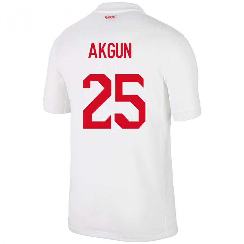 Herren Türkei Yunus Akgün #25 Weiß Heimtrikot Trikot 24-26 T-Shirt Schweiz