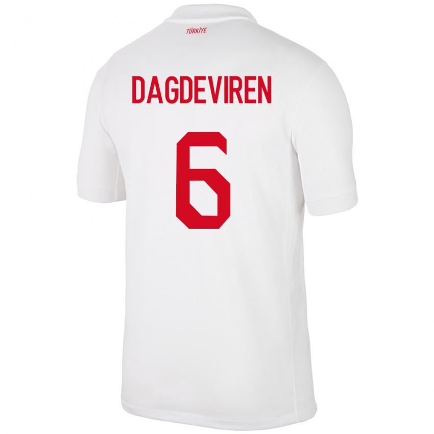 Herren Türkei Diren Dağdeviren #6 Weiß Heimtrikot Trikot 24-26 T-Shirt Schweiz