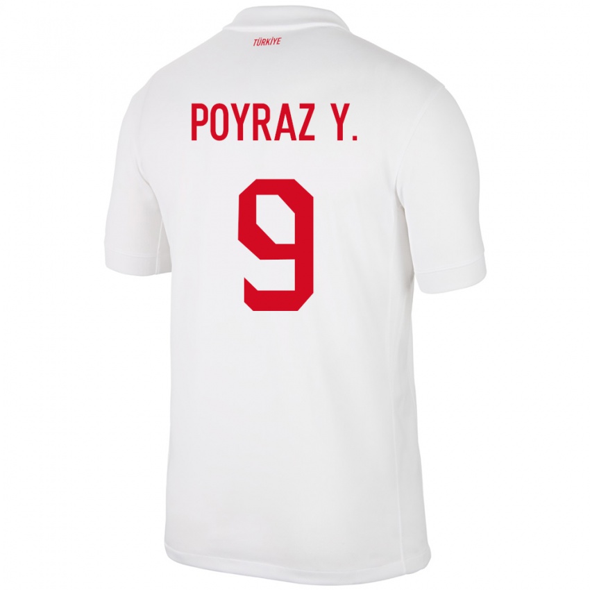 Herren Türkei Poyraz Yıldırım #9 Weiß Heimtrikot Trikot 24-26 T-Shirt Schweiz