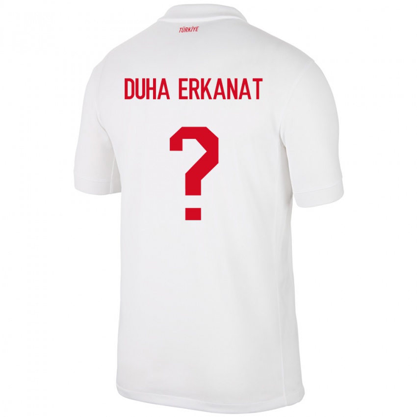 Herren Türkei Ahmet Duha Erkanat #0 Weiß Heimtrikot Trikot 24-26 T-Shirt Schweiz