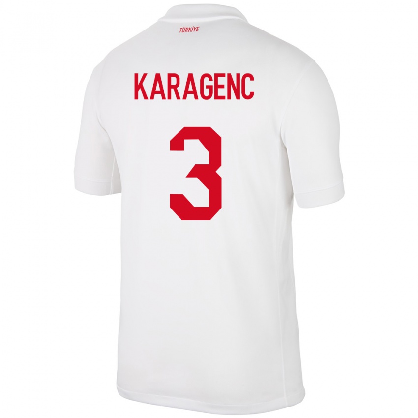 Herren Türkei Didem Karagenç #3 Weiß Heimtrikot Trikot 24-26 T-Shirt Schweiz