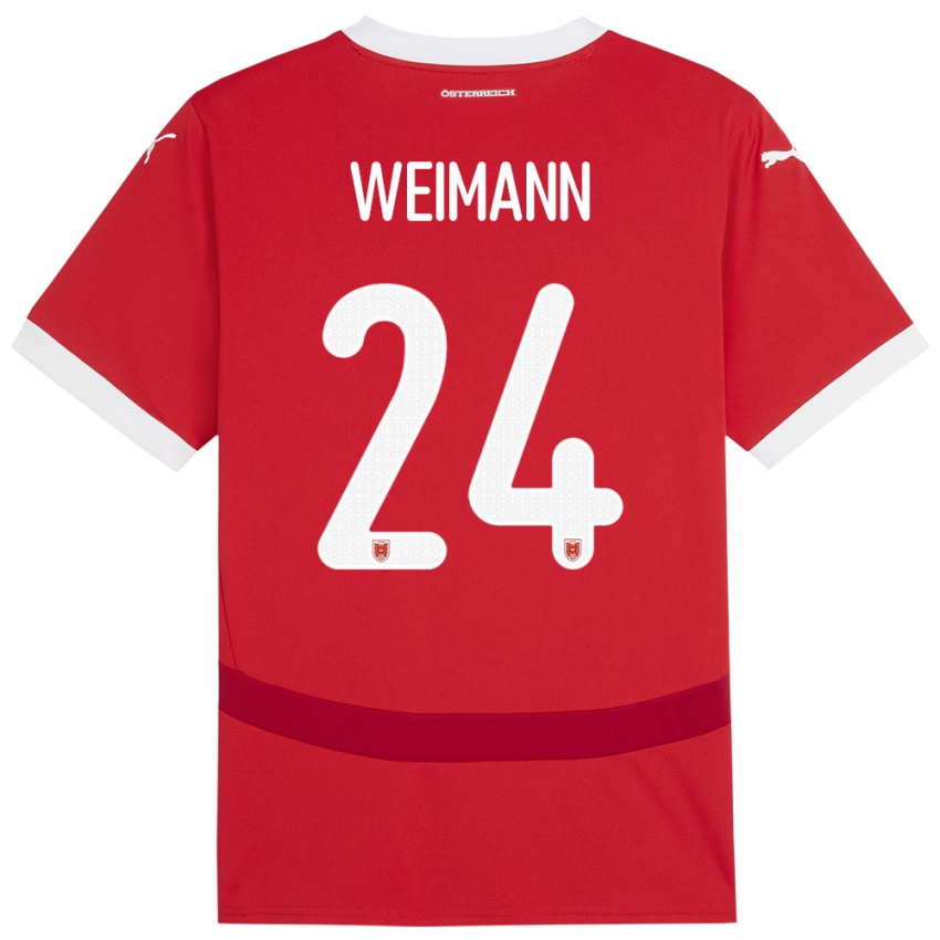 Herren Österreich Andreas Weimann #24 Rot Heimtrikot Trikot 24-26 T-Shirt Schweiz