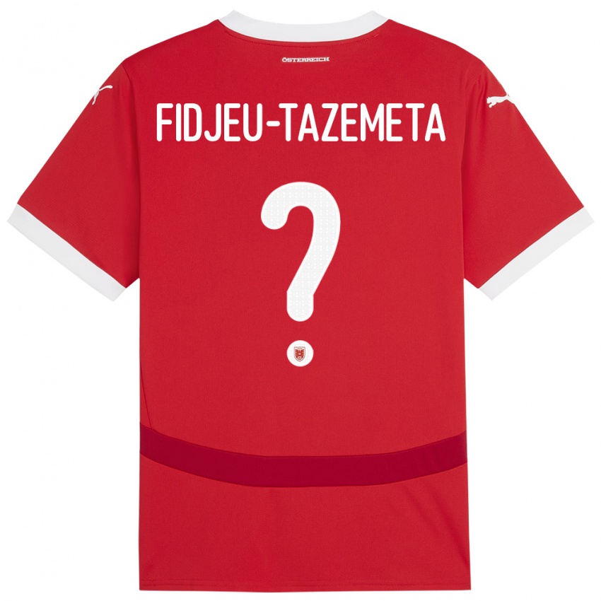 Herren Österreich Thierry Fidjeu-Tazemeta #0 Rot Heimtrikot Trikot 24-26 T-Shirt Schweiz