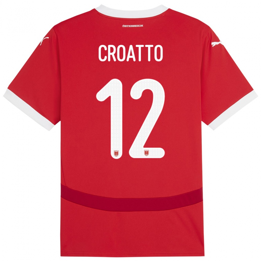 Herren Österreich Michela Croatto #12 Rot Heimtrikot Trikot 24-26 T-Shirt Schweiz