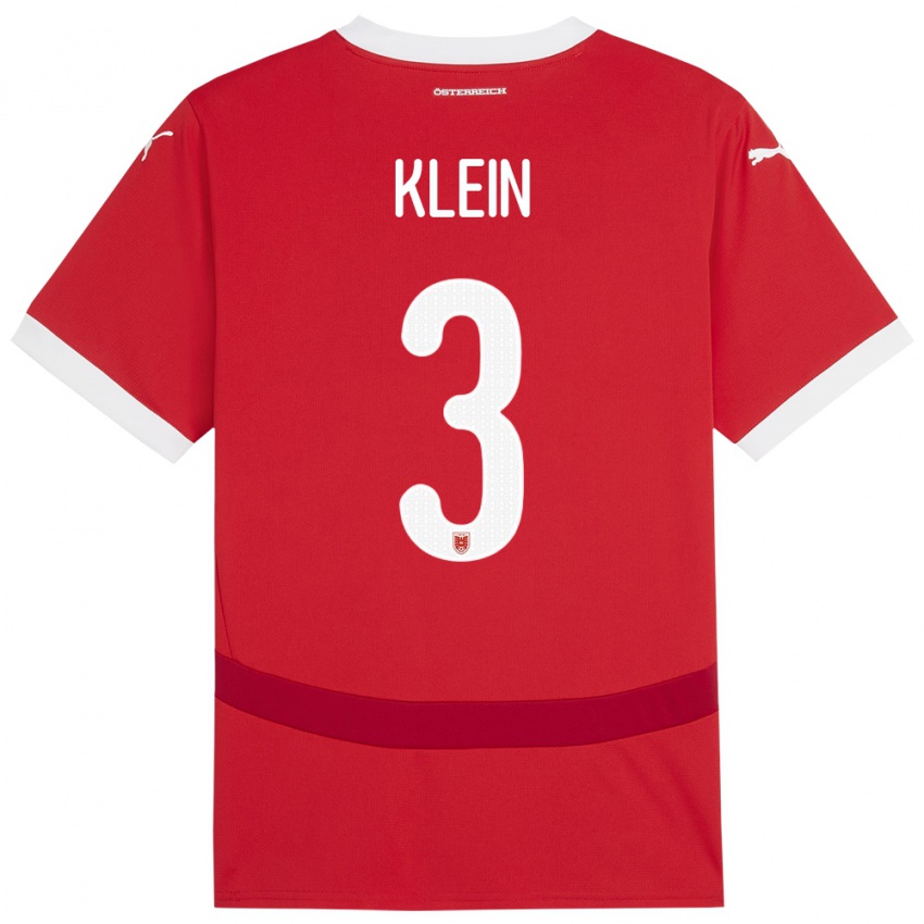 Herren Österreich Jennifer Klein #3 Rot Heimtrikot Trikot 24-26 T-Shirt Schweiz