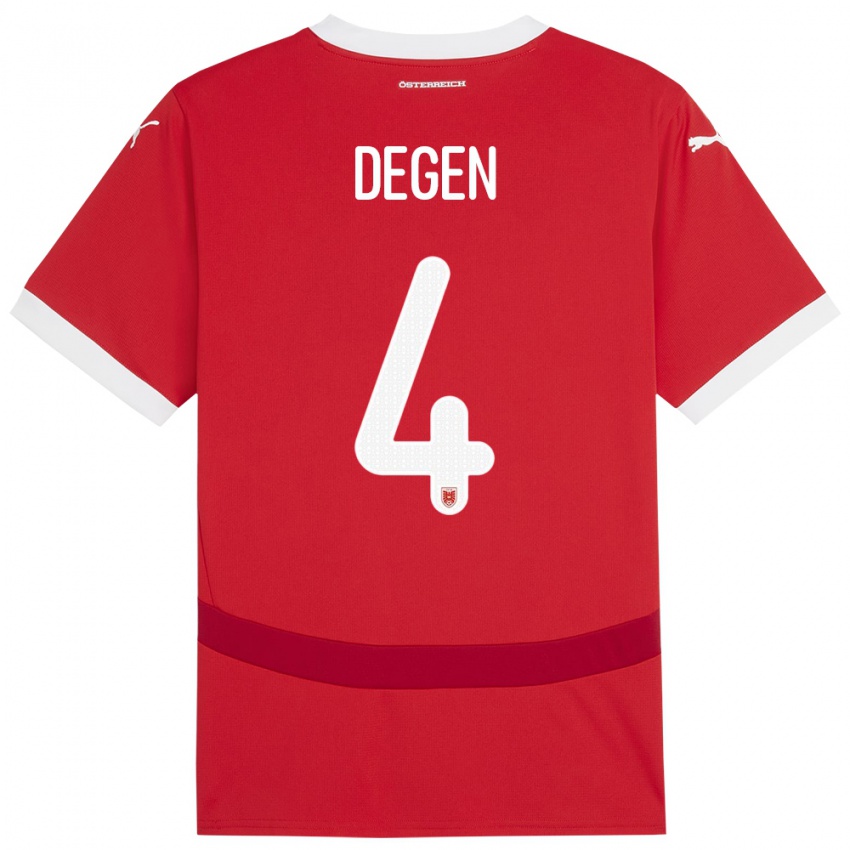 Herren Österreich Celina Degen #4 Rot Heimtrikot Trikot 24-26 T-Shirt Schweiz