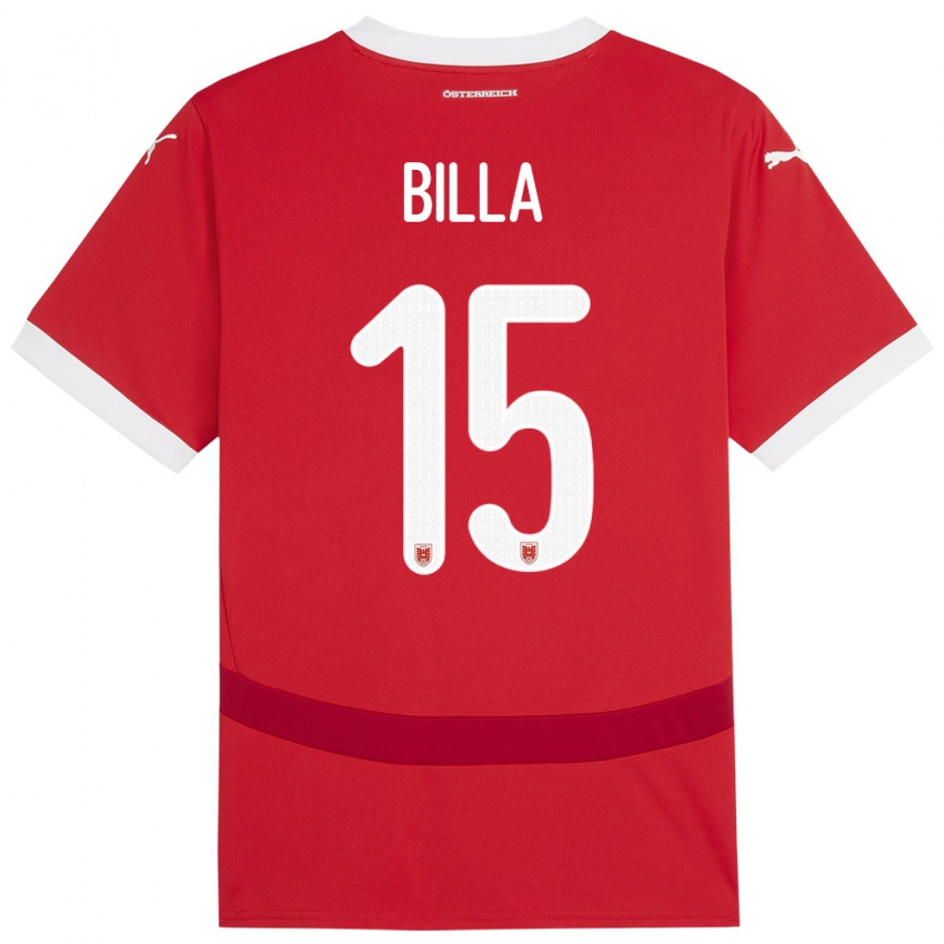 Herren Österreich Nicole Billa #15 Rot Heimtrikot Trikot 24-26 T-Shirt Schweiz