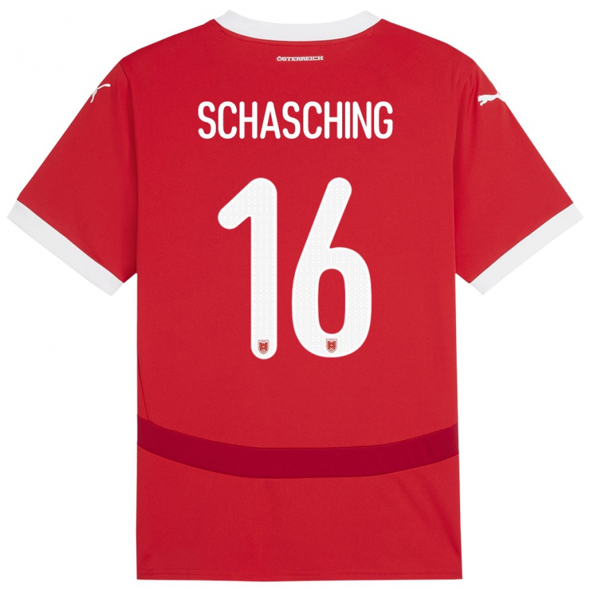Herren Österreich Annabel Schasching #16 Rot Heimtrikot Trikot 24-26 T-Shirt Schweiz