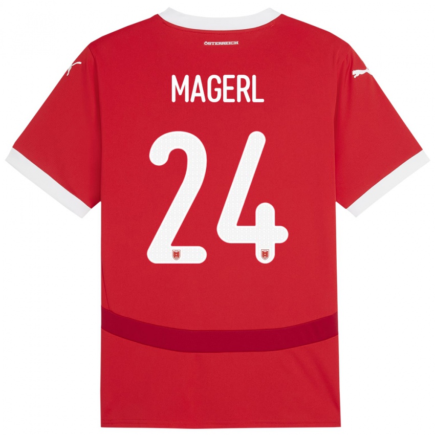 Herren Österreich Julia Magerl #24 Rot Heimtrikot Trikot 24-26 T-Shirt Schweiz
