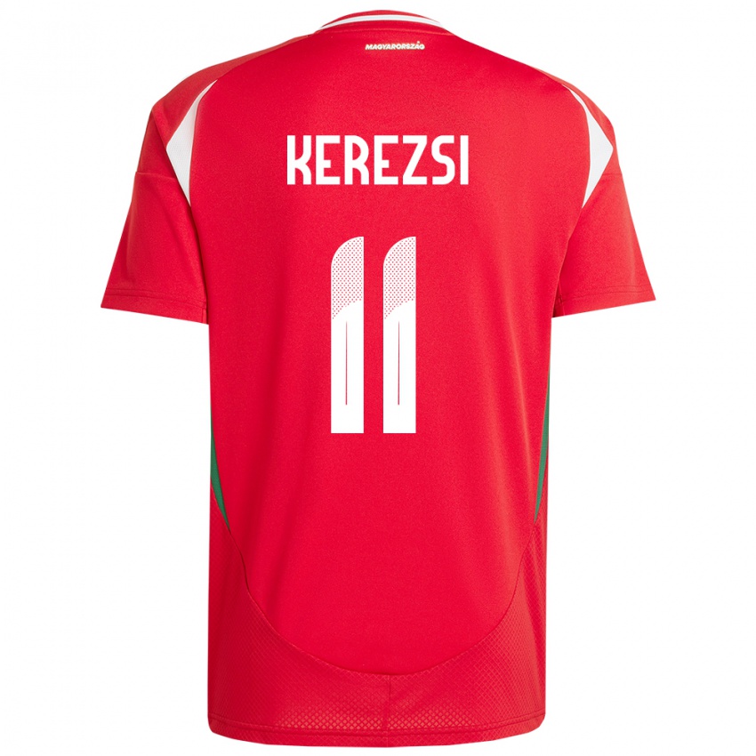 Herren Ungarn Zalán Kerezsi #11 Rot Heimtrikot Trikot 24-26 T-Shirt Schweiz
