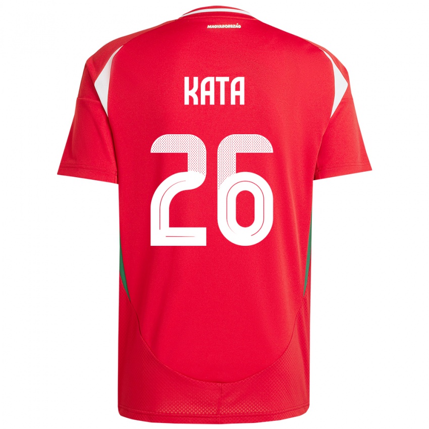 Herren Ungarn Mihály Kata #26 Rot Heimtrikot Trikot 24-26 T-Shirt Schweiz