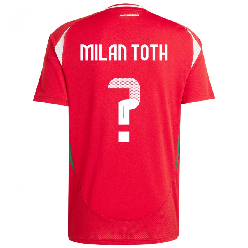 Herren Ungarn Milán Tóth #0 Rot Heimtrikot Trikot 24-26 T-Shirt Schweiz