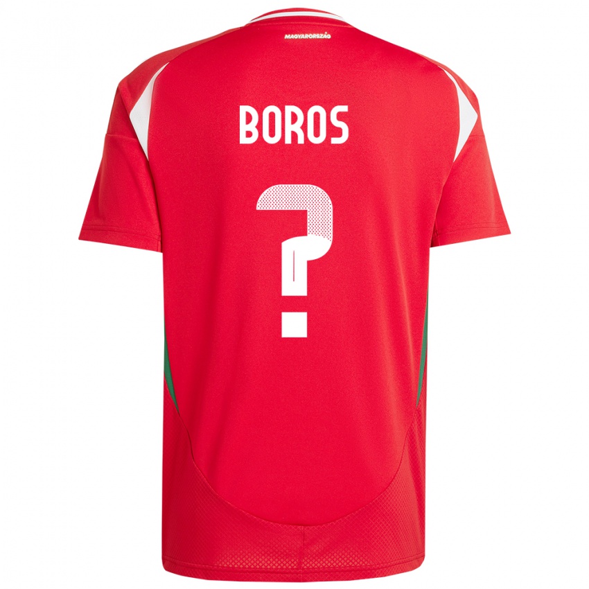 Herren Ungarn Zsombor Boros #0 Rot Heimtrikot Trikot 24-26 T-Shirt Schweiz