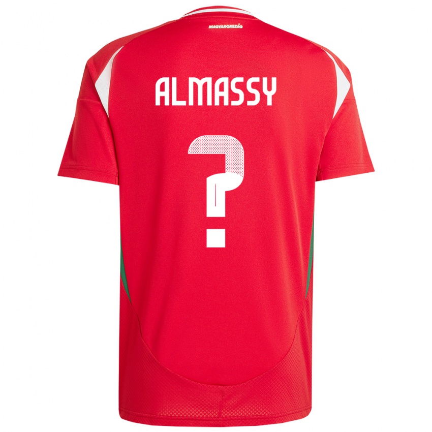 Herren Ungarn Levente Almássy #0 Rot Heimtrikot Trikot 24-26 T-Shirt Schweiz