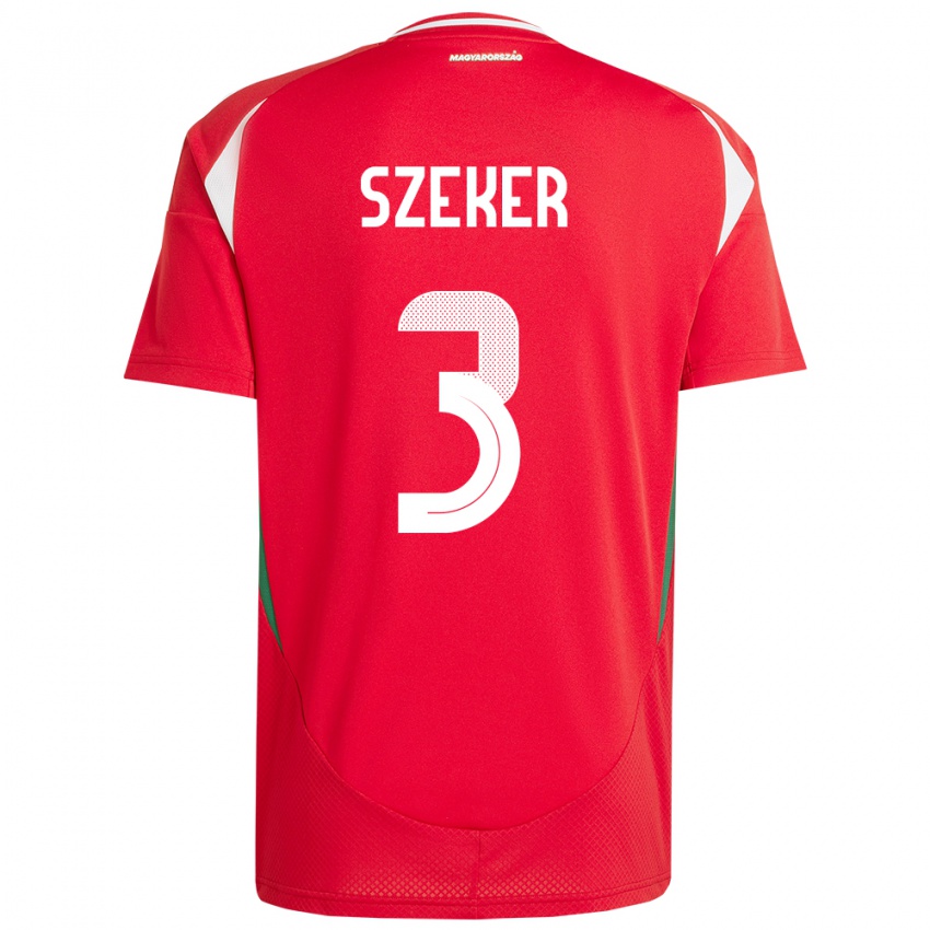 Herren Ungarn Botond Szekér #3 Rot Heimtrikot Trikot 24-26 T-Shirt Schweiz