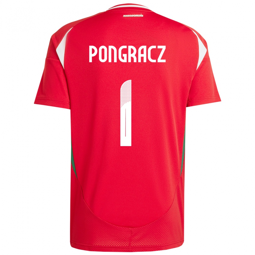 Herren Ungarn Agness Pongracz #1 Rot Heimtrikot Trikot 24-26 T-Shirt Schweiz