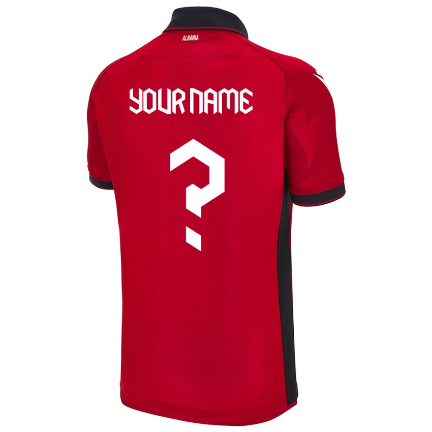 Herren Albanien Ihren Namen #0 Rot Heimtrikot Trikot 24-26 T-Shirt Schweiz