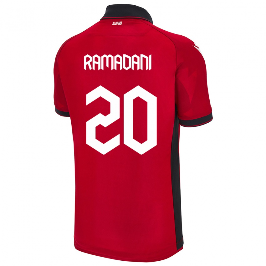 Herren Albanien Ylber Ramadani #20 Rot Heimtrikot Trikot 24-26 T-Shirt Schweiz