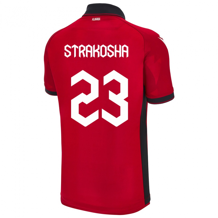 Herren Albanien Thomas Strakosha #23 Rot Heimtrikot Trikot 24-26 T-Shirt Schweiz