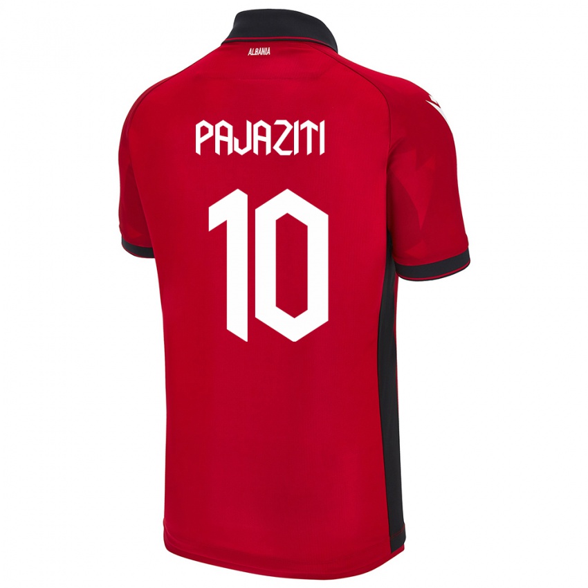 Herren Albanien Adrion Pajaziti #10 Rot Heimtrikot Trikot 24-26 T-Shirt Schweiz