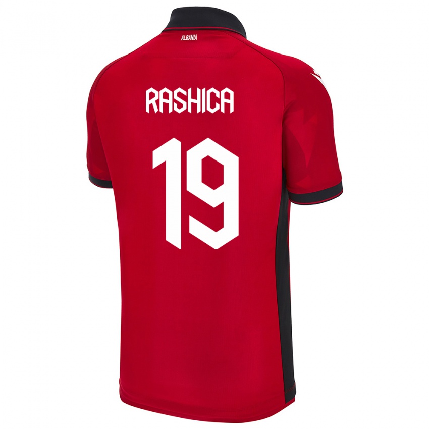 Herren Albanien Ermir Rashica #19 Rot Heimtrikot Trikot 24-26 T-Shirt Schweiz