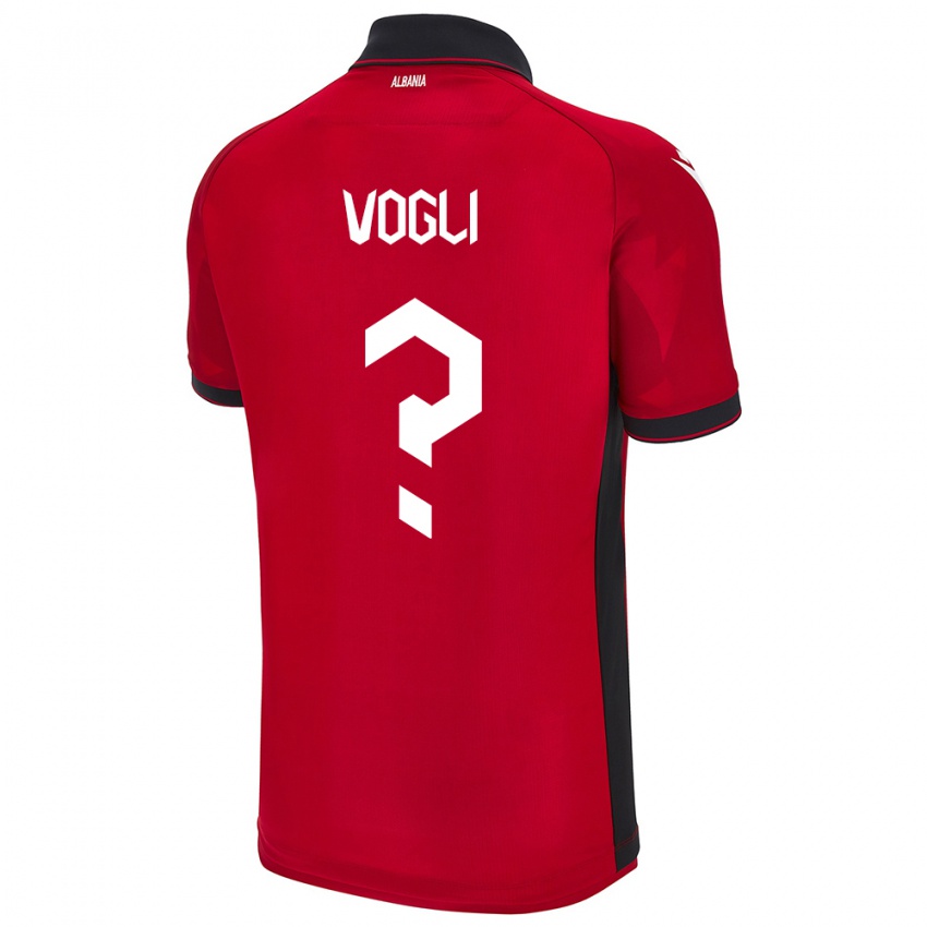 Herren Albanien Serxho Vogli #0 Rot Heimtrikot Trikot 24-26 T-Shirt Schweiz