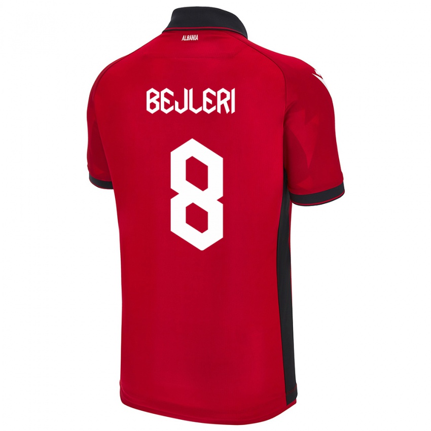Herren Albanien Markela Bejleri #8 Rot Heimtrikot Trikot 24-26 T-Shirt Schweiz