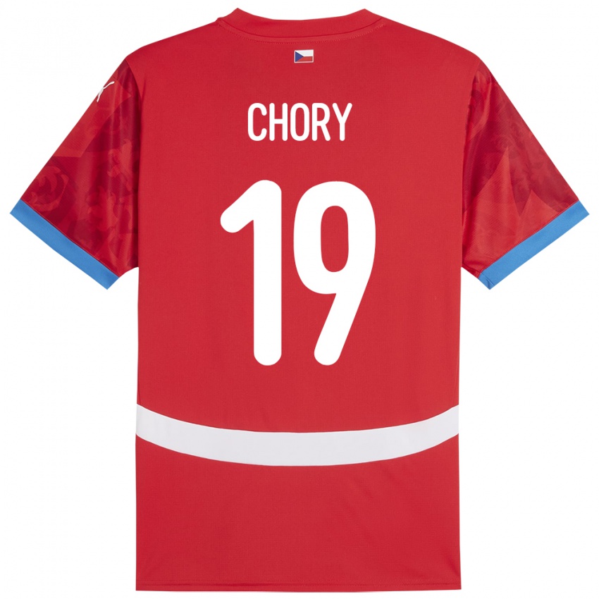 Herren Tschechien Tomas Chory #19 Rot Heimtrikot Trikot 24-26 T-Shirt Schweiz