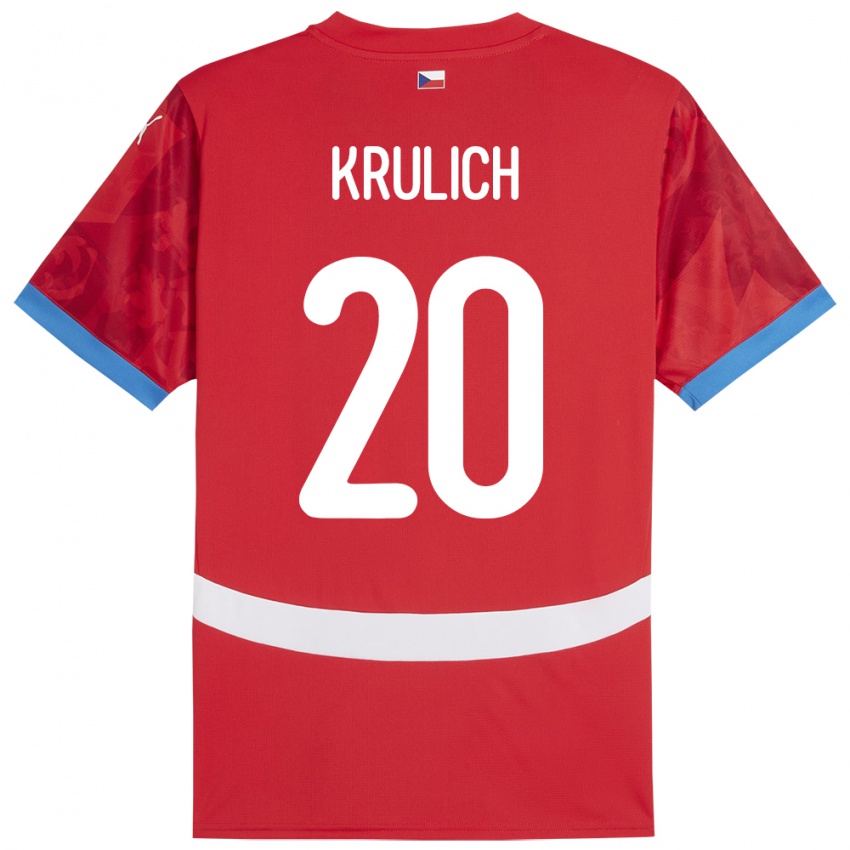 Herren Tschechien Matous Krulich #20 Rot Heimtrikot Trikot 24-26 T-Shirt Schweiz