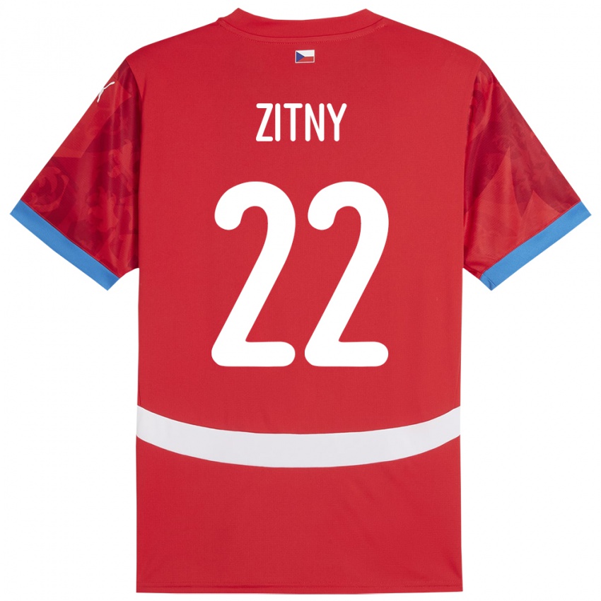 Herren Tschechien Matej Zitny #22 Rot Heimtrikot Trikot 24-26 T-Shirt Schweiz