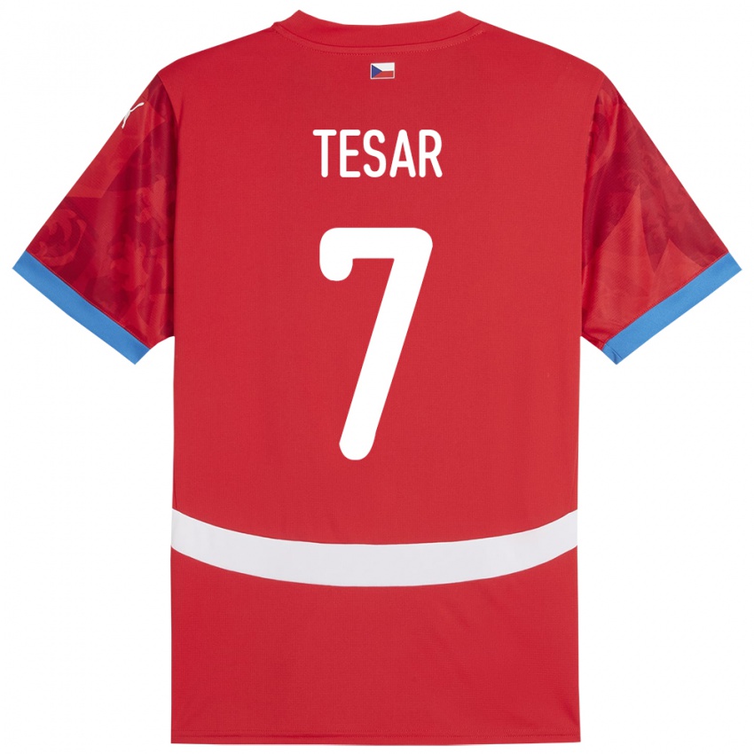 Herren Tschechien Simon Tesar #7 Rot Heimtrikot Trikot 24-26 T-Shirt Schweiz