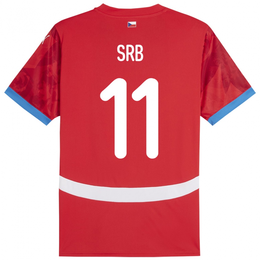 Herren Tschechien Matous Srb #11 Rot Heimtrikot Trikot 24-26 T-Shirt Schweiz