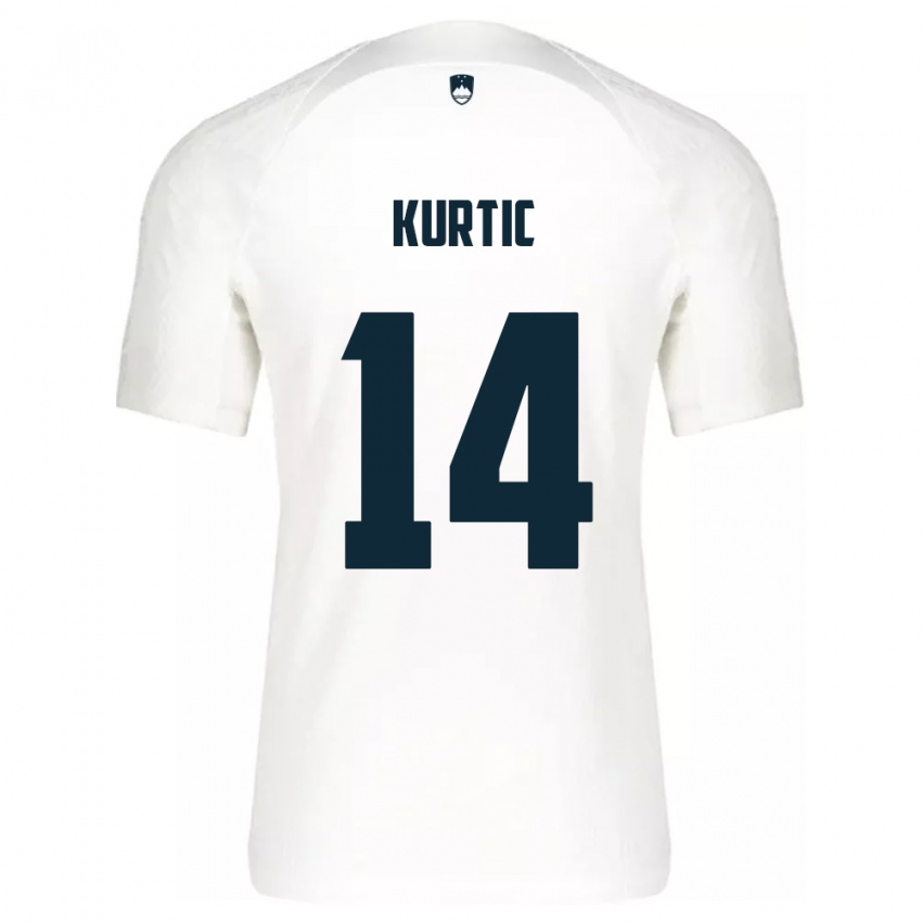 Herren Slowenien Jasmin Kurtic #14 Weiß Heimtrikot Trikot 24-26 T-Shirt Schweiz